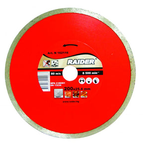 RAIDER Disc diamantat continuu WET 200x22.2mm RD-DD16 Disc pentru taieri umede Potrivit pentru beton , placi ceramice si caramizi Robust si rezistent la uzura Viteza periferi Raider - scule electrice si unelte profesionale - BricoMart