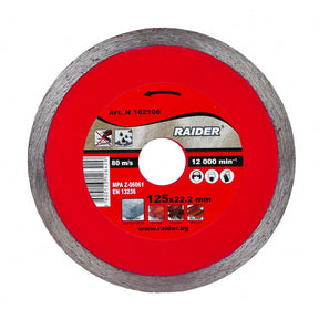 RAIDER Disc diamantat continuu WET 85x10mm Disc pentru taieri umede Potrivit pentru beton , placi ceramice si caramizi Robust si rezistent la uzura Viteza periferi Raider - scule electrice si unelte profesionale - BricoMart