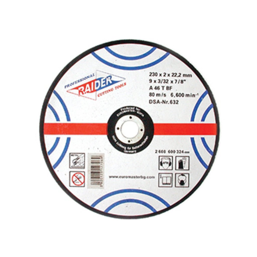 RAIDER Disc pentru taiat metal 180х2х22.2mm Disc pentru taierea metalelor Viteza periferica maxima: 80 m / s Raider - scule electrice si unelte profesionale - BricoMart