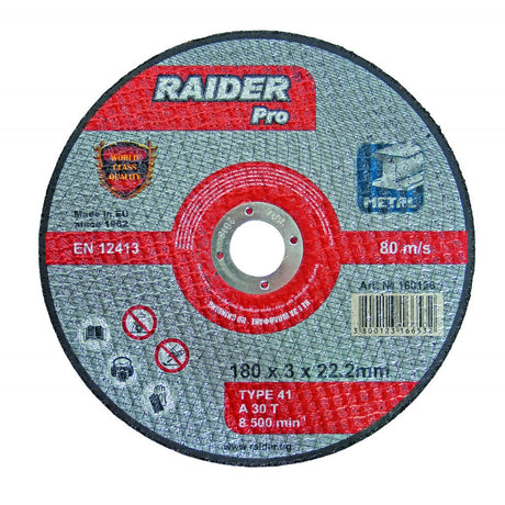 RAIDER Disc pentru taiat metal 230х3.0х22.2mm RDP Disc pentru taierea metalelor Viteza periferica maxima: 80 m / s Raider - scule electrice si unelte profesionale - BricoMart