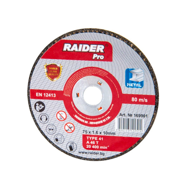 RAIDER Disc pentru taiat metal 75x1.6x10mm Viteza periferica maxima: 80 m / s Raider - scule electrice si unelte profesionale - BricoMart
