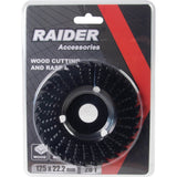 RAIDER Disc taiere 125x22.2mm»lemn Dinți tip rasp pe ambele părți, dispuși în linii spre centru. Disc combinat conceput pentru tratarea suprafeței și șlefu Raider - scule electrice si unelte profesionale - BricoMart