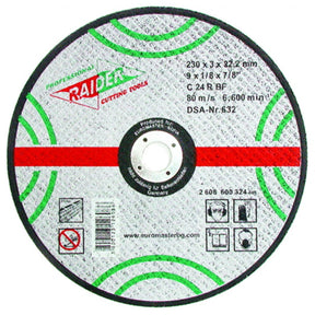 RAIDER Disc taieri piatra 230х3.2х22.2mm Disc pentru taiet materiale nemetalice Potrivit pentru taierea pietrei Viteza periferica maxima: 80 m / s Raider - scule electrice si unelte profesionale - BricoMart