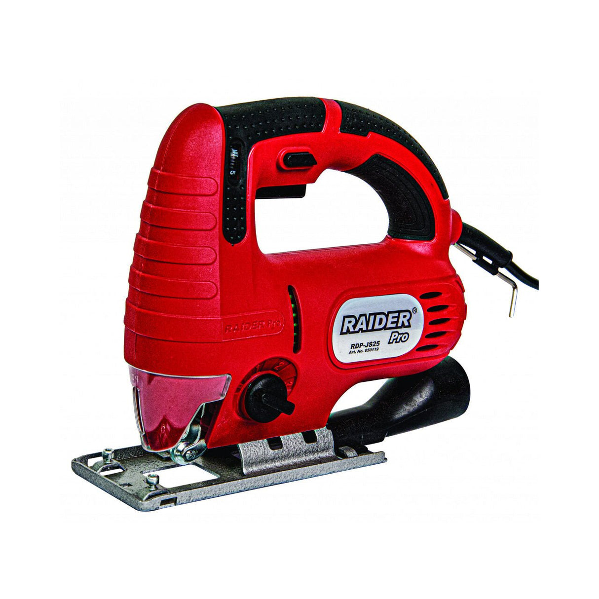 RAIDER Fierastrau pendular 650W 80mm viteza variabila RDP - JS25 Adaptor colector praf Viteza ajustabila Unghi de reglaj - 45° +45° Raider - scule electrice si unelte profesionale - BricoMart