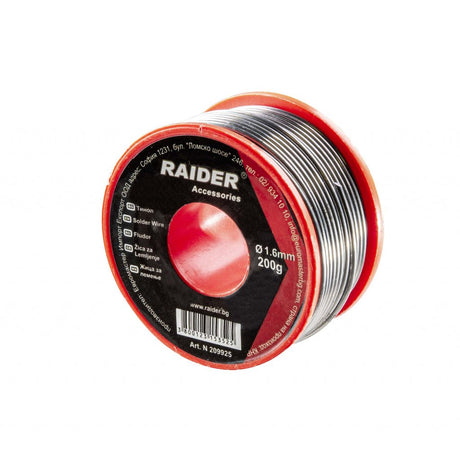 RAIDER Fludor ø1.6mm 200g 60%Sn 40%Pb Proiectat pentru lipirea metalelor Raider - scule electrice si unelte profesionale - BricoMart