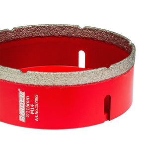 RAIDER Freza diamantata pentru frezare uscata M14 x 115 mm Durata de viata extinsa Taiere extrem de rapida Nu necesita utilizarea apei Carota este destinata montarii pe un polizor Raider - scule electrice si unelte profesionale - BricoMart