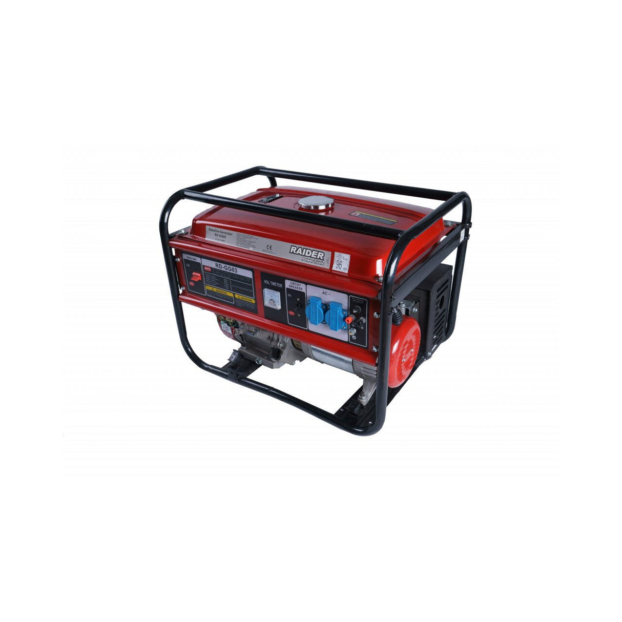 RAIDER Generator benzina 5kW RD - GG03 Maner pentru transport Voltmetru Ierire curent alternativ Ierire curent continuu Pornire manuala Raider - scule electrice si unelte profesionale - BricoMart