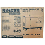 RAIDER Generator Diesel 10kW 230V&380V pornire electricaATS RD - GG15 Generatorul oferă o putere stabilă de 10 kW, fiind ideal pentru alimentarea unui număr mare de dispozitive și utilaje Su Raider - scule electrice si unelte profesionale - BricoMart