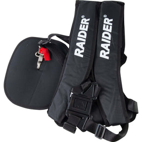 RAIDER Ham negru cu barete late pentru umeri și burete moale antivi Șa ergonomică care distribuie optim greutatea Are curele largi reglabile și cataramă cu eliberare rapidă Un suport pentr Raider - scule electrice si unelte profesionale - BricoMart