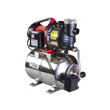 RAIDER Hidrofor cu rezervor inox 1300W x 1” 80 l/min RD - WP1300S Manometru incorporat Rezervor din otel Inox Raider - scule electrice si unelte profesionale - BricoMart