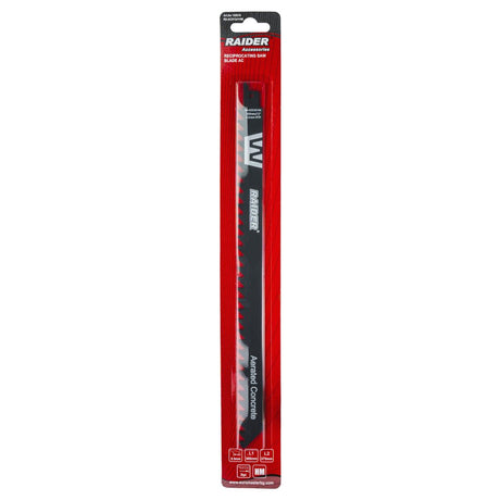 RAIDER Lama fierastrau sabie AC 300mm 8,5mm 3TPI RD-ACS1241HM Cuțitul RD-ACS1241HM este special conceput pentru tăierea betonului celular Cu o lungime de 300 mm, oferă un curs de luc Raider - scule electrice si unelte profesionale - BricoMart