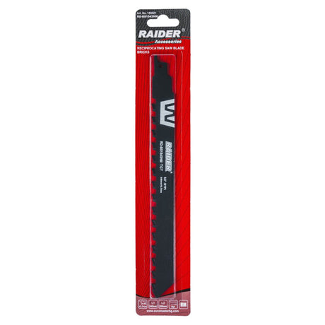 RAIDER Lama fierastrau sabie caramida 240mm 12,7mm 2TPI RD - BS1543HM Lungime: 240 mm, ceea ce oferă performanță excelentă și confort în timpul tăierii cărămizilor mai groase Dinți: 2TPI - p Raider - scule electrice si unelte profesionale - BricoMart