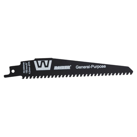 RAIDER Lama fierastrau sabie universala 150mm 4,3mm6TPI RD-GS940HM Cuțitul RD-GS940HM este conceput pentru a tăia o gamă variată de materiale, inclusiv lemn, metal, plastic și compozite C Raider - scule electrice si unelte profesionale - BricoMart