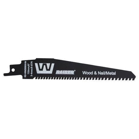 RAIDER Lama fierastrau sabie W&N 150mm 3-4mm 6-8TPI RD-WMS956XHM Cuțitul W&M RD-WMS956XHM este proiectat pentru tăierea eficientă a metalului și lemnului Cu o lungime de 150 mm, asigură Raider - scule electrice si unelte profesionale - BricoMart