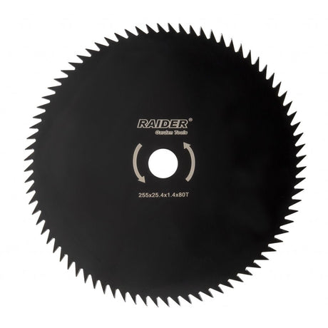 RAIDER Lama pentru motocoasa 80T ø255x25.4 mm Potrivit pentru trimere cu motor termic Raider - scule electrice si unelte profesionale - BricoMart