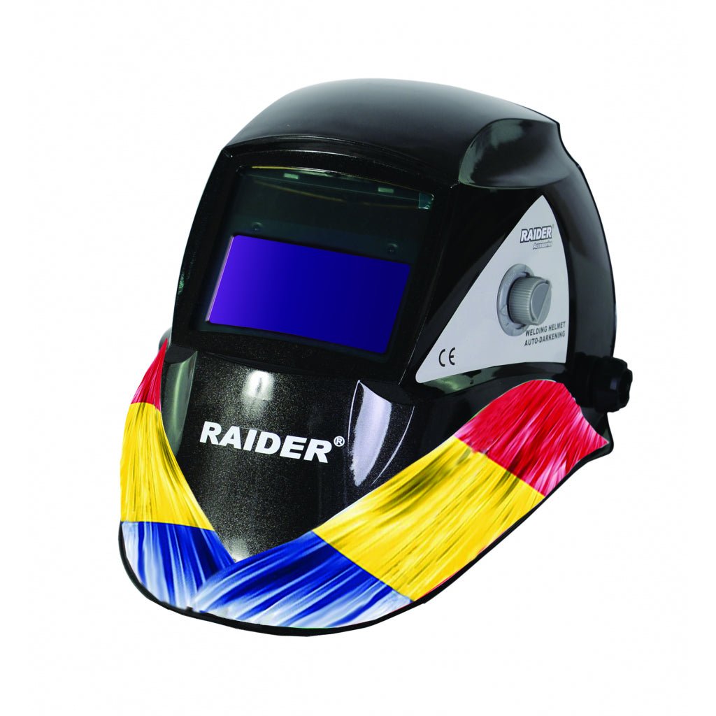 RAIDER Masca de sudura cu cristale lichide RO RD - WH04 Reglarea opacitatii Posibilitatea anularii filtrului Raider - scule electrice si unelte profesionale - BricoMart