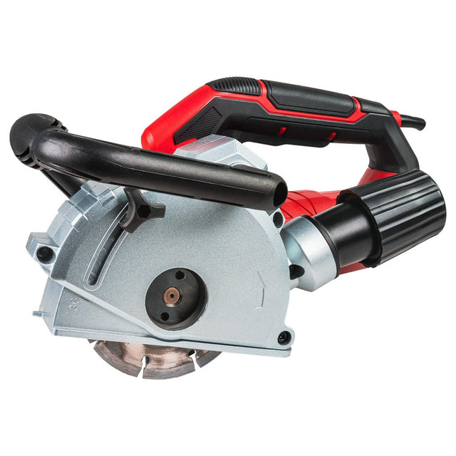 RAIDER Masina de frezat caneluri 1.35kW 125mm 0 - 30mm cutie RD - WCH04 RD - WCH04 este un șănțuitor de înaltă performanță, conceput pentru tăierea precisă și rapidă a canalelor în pereți și par Raider - scule electrice si unelte profesionale - BricoMart