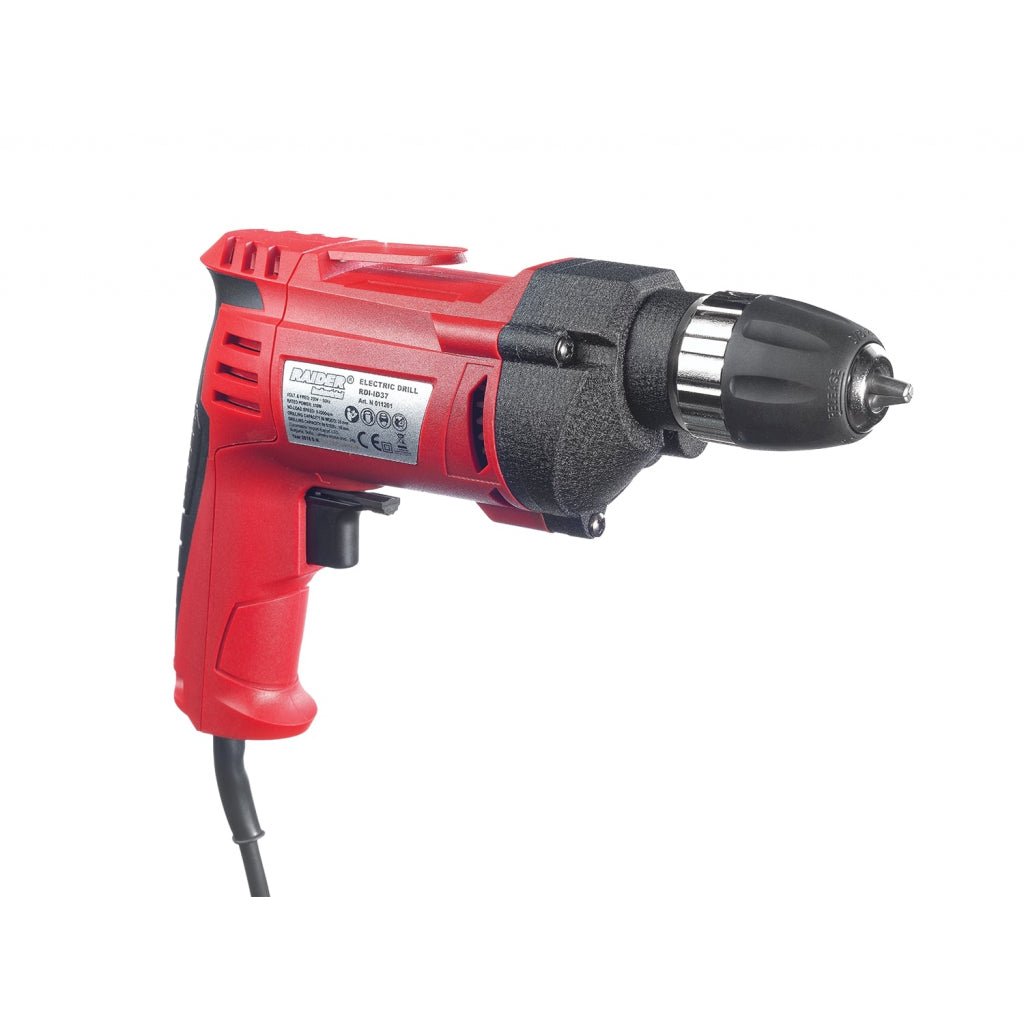 RAIDER Masina de gaurit 510W cu mandrina rapida 10mm RDI - ID37 Mandrina automata Carcasa metalica reductor Schimbator de sens Posibilitatea blocarii butonului de pornire Turatie regla Raider - scule electrice si unelte profesionale - BricoMart