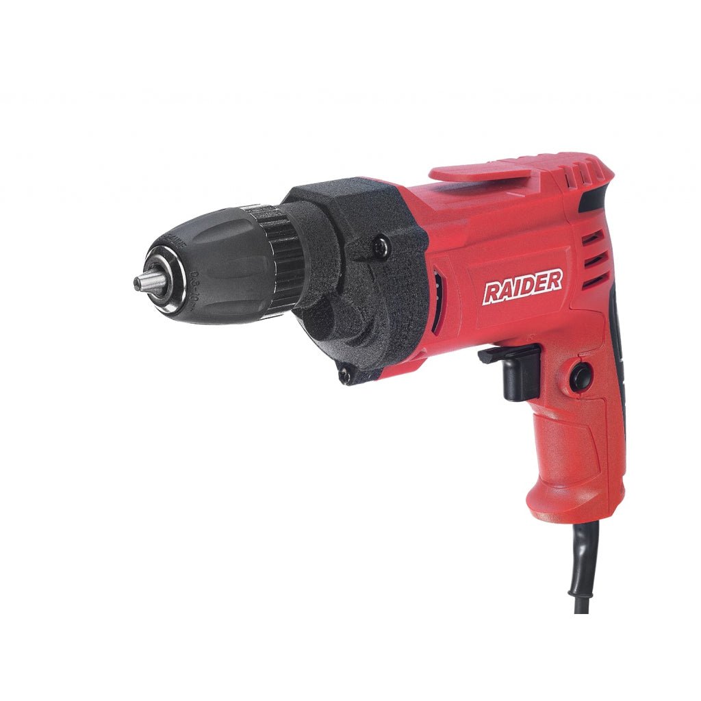 RAIDER Masina de gaurit 510W cu mandrina rapida 10mm RDI - ID37 Mandrina automata Carcasa metalica reductor Schimbator de sens Posibilitatea blocarii butonului de pornire Turatie regla Raider - scule electrice si unelte profesionale - BricoMart