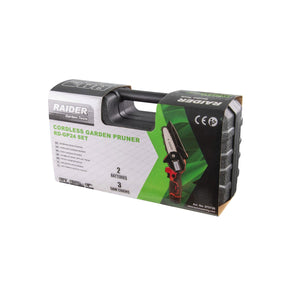 RAIDER Mini - fierastrau de gradina 12V 4” 2x2Ah cu 3 lanturi in cuti Cu designul său compact, RD - GP24 este usor de utilizat fara sa forteze incheietura utilizatorului Protecție pentru a pre Raider - scule electrice si unelte profesionale - BricoMart