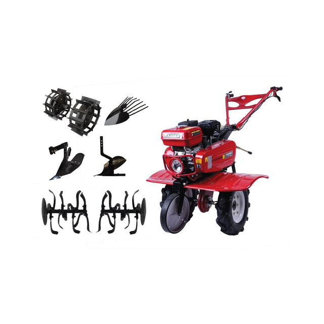 RAIDER Motocultor 7 CP, 2+1 viteze kit cu accesorii incluse RD - T03 Cutie de viteze cu 2 trepte inainte si 1 treapta inapoi Brazda reglabila Far Roti de cauciuc Manere ergonomice pentru lu Raider - scule electrice si unelte profesionale - BricoMart
