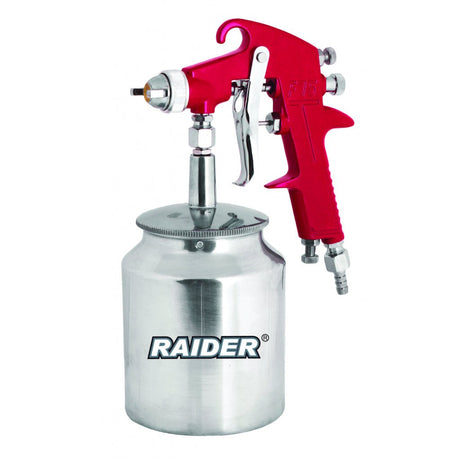 RAIDER Pistol de vopsit ø1.5mm 750ml 1/4"RD - SG01 Rezervor metalic Carlig practic pentru agatarea pistolului Corp usor Reglarea aerului Raider - scule electrice si unelte profesionale - BricoMart