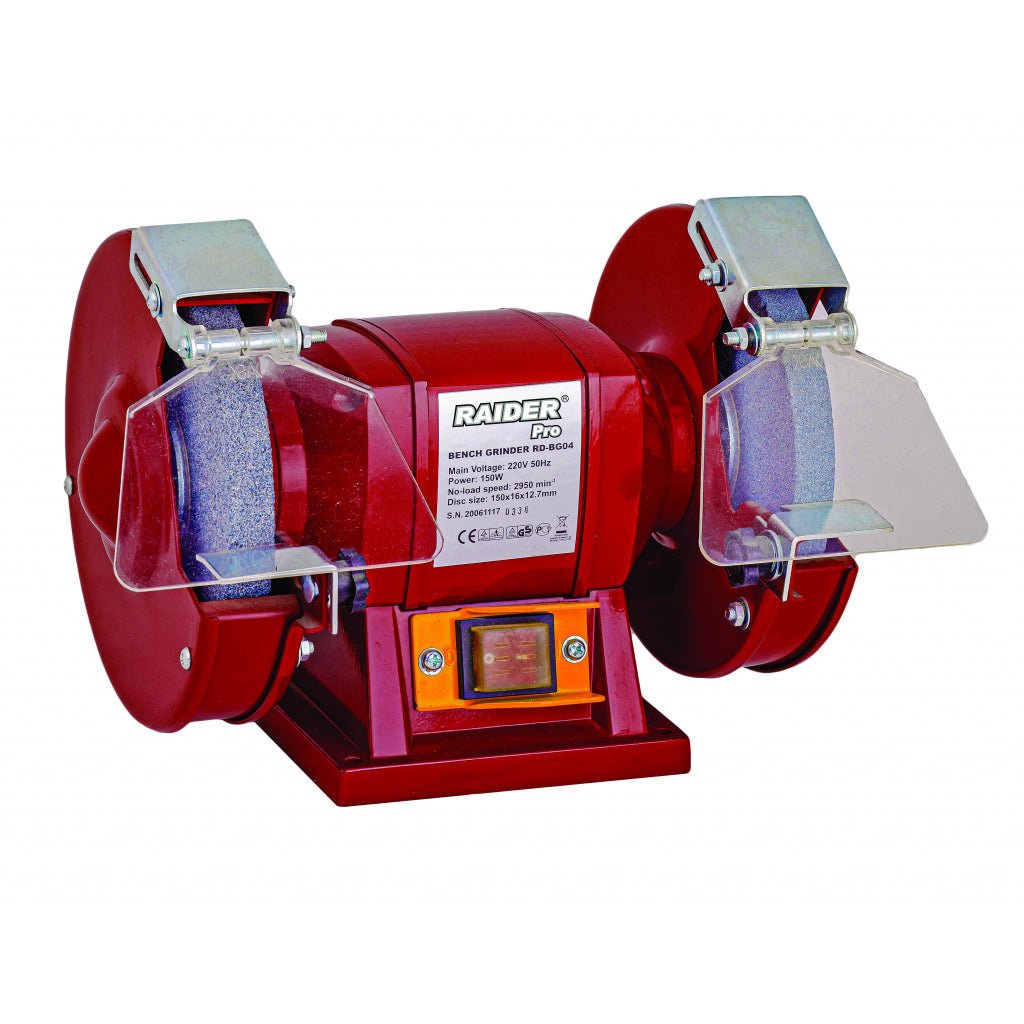 RAIDER Polizor de banc 150mm 250W RDP - BG04 Protectie la utilizare Corp solid si durabil Raider - scule electrice si unelte profesionale - BricoMart