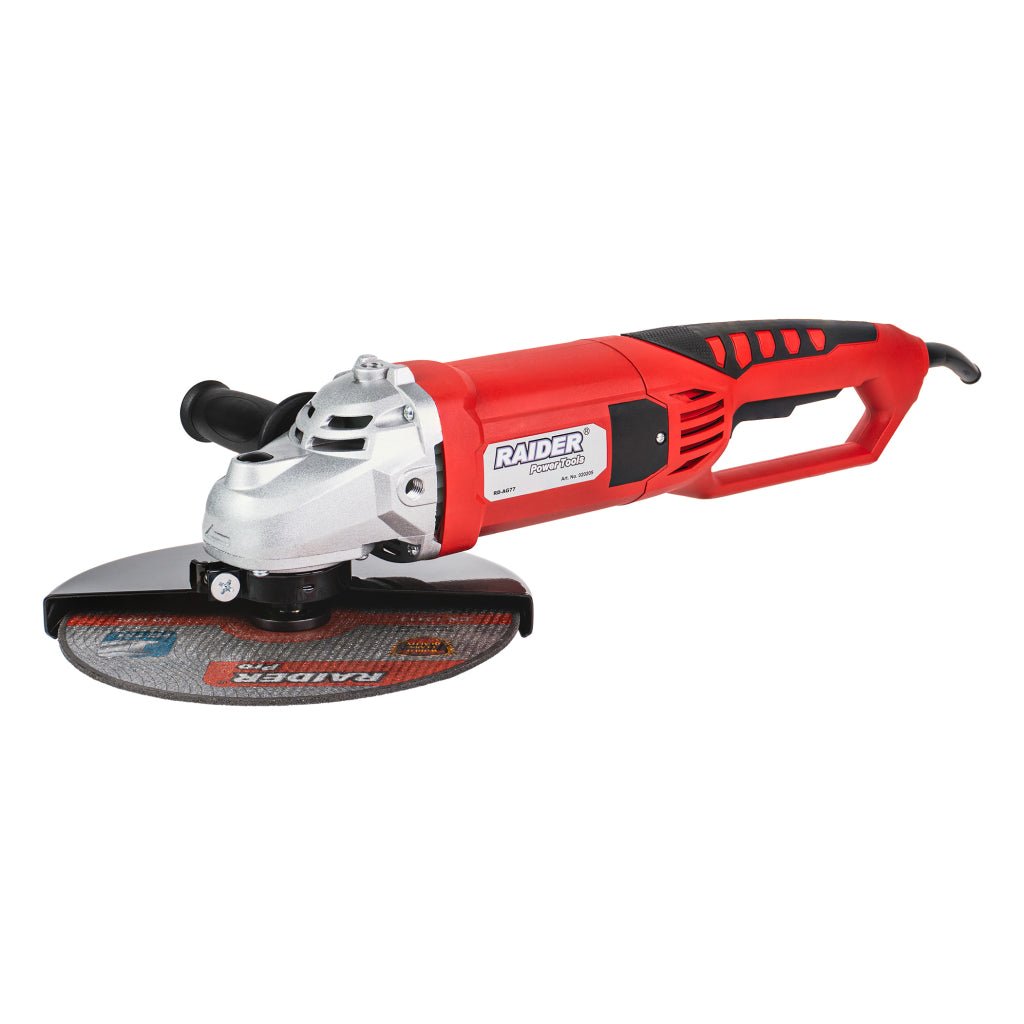 RAIDER Polizor unghiular 230mm 2000W soft start RD - AG77 Cu o putere de 2000 W, polizorul unghiular „”RD - AG77”” oferă suficientă putere pentru a efectua cu ușurință și rapid sar Raider - scule electrice si unelte profesionale - BricoMart