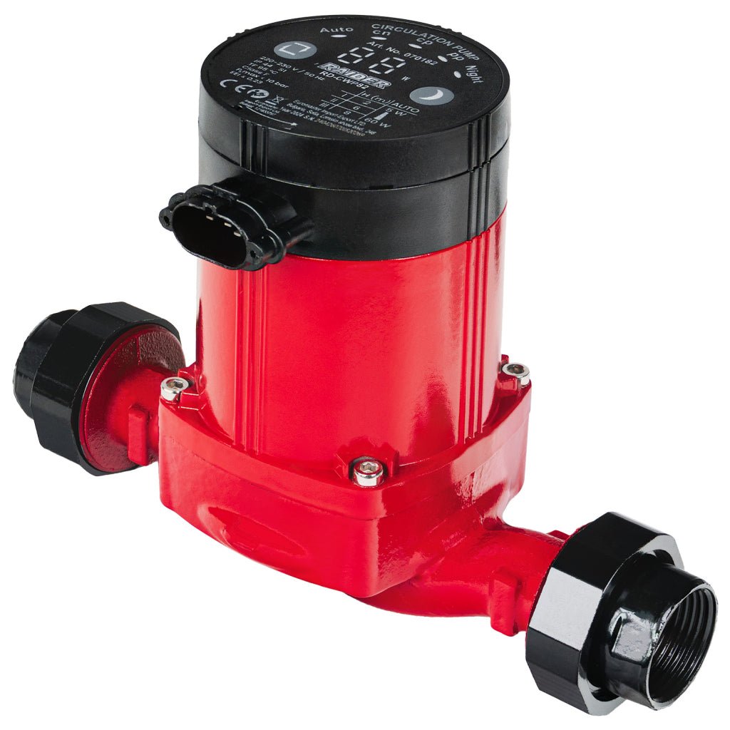 RAIDER Pompa circulatie 60W 1,1/2" 65L/min 8m 110°C RD - CWP82 Modelul de pompă de circulație RD - CWP82 este destinat utilizării în sistemele de încălzire pentru a asigura un flux cons Raider - scule electrice si unelte profesionale - BricoMart