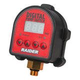 RAIDER Presostat electronic 1.5kW 1/4" 80°C Digital RD - EPC06 Control digital precis – asigura pornirea si oprirea corecta a pompei, prevenind ciclurile nedorite de on/off Protectie Raider - scule electrice si unelte profesionale - BricoMart