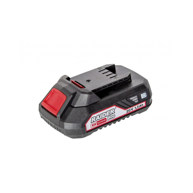 RAIDER R20 Acumulator Li - ion 20V 1.5Ah pentru RDP - R20 System Cuplare rezistenta prin culisare Afisarea starii bateriei Incarcarea controlata a fiecarei celule interne ( BMS ) Raider - scule electrice si unelte profesionale - BricoMart