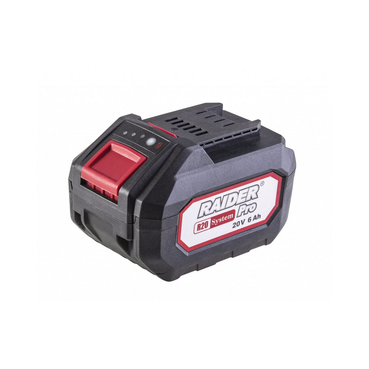 RAIDER R20 Acumulator Li - ion 20V 6Ah pentru RDP - R20 System Cuplare rezistenta prin culisare Afisarea starii bateriei Incarcarea controlata a fiecarei celule interne ( BMS ) Raider - scule electrice si unelte profesionale - BricoMart