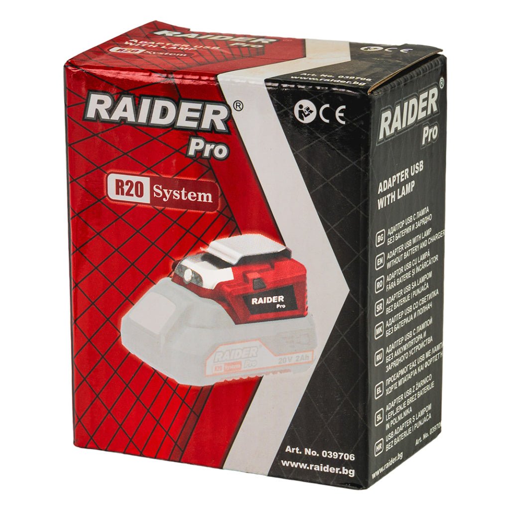 RAIDER R20 adaptor USB cu lampa pentru seria R20 LED lighting Portul USB poate fi folo sit ca baterie externa Raider - scule electrice si unelte profesionale - BricoMart