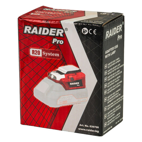 RAIDER R20 adaptor USB cu lampa pentru seria R20 LED lighting Portul USB poate fi folo sit ca baterie externa Raider - scule electrice si unelte profesionale - BricoMart