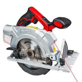 RAIDER R20 Fierastrau circular manual 20V Ø165 laser RDP - SCS20 Solo Maner antialunecare Disc de taiere HQ Blocarea axului de iesire Reglarea continua a adancimii de taiere Reglarea continu Raider - scule electrice si unelte profesionale - BricoMart