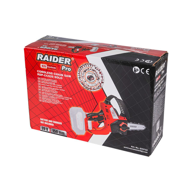 RAIDER R20 Fierastrau cu lant 150mm SDS 1/4"36 Oil Solo RDP CCS20 Sistem de eliberare rapidă SDS Grosimea lamei: 1,1 mm - oferă tăieturi precise și curate cu efort minim Design ergonomic Raider - scule electrice si unelte profesionale - BricoMart