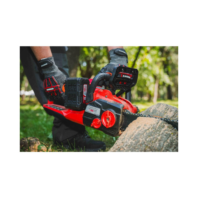 RAIDER R20 Fierastrau cu lant 400mm SDS 3/8" 40V Solo RDP - SBCS20 Motor brushless cu eficienta ridicata Sistem rapid de tensionare a lanțului fără cheie Mâner ergonomic cu acoperire moal Raider - scule electrice si unelte profesionale - BricoMart