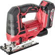 RAIDER R20 Fierastrau pendular 20V 80mm 1 x 2Ah RDP - SJS20 Set Sistem rapid de prindere a lamei Ghidaj paralel Adaptor colector praf Functie pendulare cu 4 trepte Raider - scule electrice si unelte profesionale - BricoMart