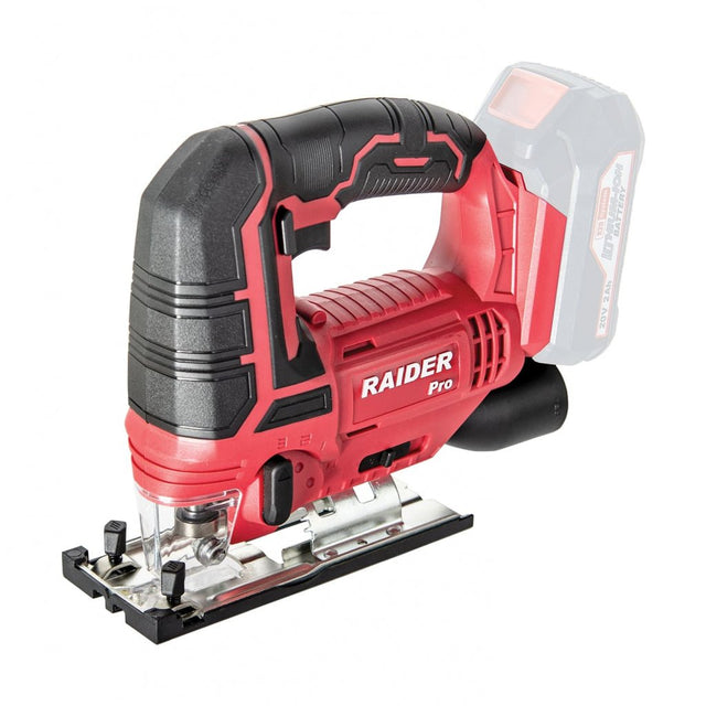 RAIDER R20 Fierastrau pendular 20V 80mm RDP - SJS20 Solo Sistem rapid de prindere a lamei Ghidaj paralel Adaptor colector praf Functie pendulare cu 4 trepte Raider - scule electrice si unelte profesionale - BricoMart