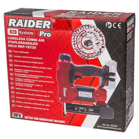 RAIDER R20 Pistol capse si cuie Tip 55&47 Solo RDP - YST20 Pistolul este compatibil cu capse de tip 55 cu lungimea de până la 25 mm și cu cuie tip 47 cu lungimea de până la 32 mm, Raider - scule electrice si unelte profesionale - BricoMart