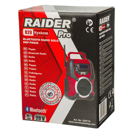 RAIDER R20 Radio Bluetooth 20W USB RDP - PRS20 Solo RDP - PRS20 – Radioul portabil perfect pentru orice mediu Recepție radio pe multiple frecvențe – Ascultă posturile prefera Raider - scule electrice si unelte profesionale - BricoMart