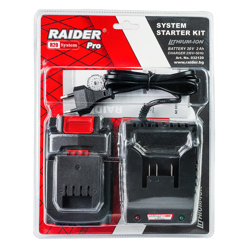 RAIDER R20 Set incarcator si acumulator 1h RDP - R20 Timp de incarcare - 3 - 5 h Control cu microprocesor Cuplare rezistenta prin glisare Raider - scule electrice si unelte profesionale - BricoMart