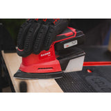 RAIDER R20 Slefuitor multifunctional 20V RDP - SMSA20 Solo Velcro Datorită formei , fiecare margine a piesei de prelucrat poate fi ușor șlefuită Cutie transparentă de colectare a Raider - scule electrice si unelte profesionale - BricoMart