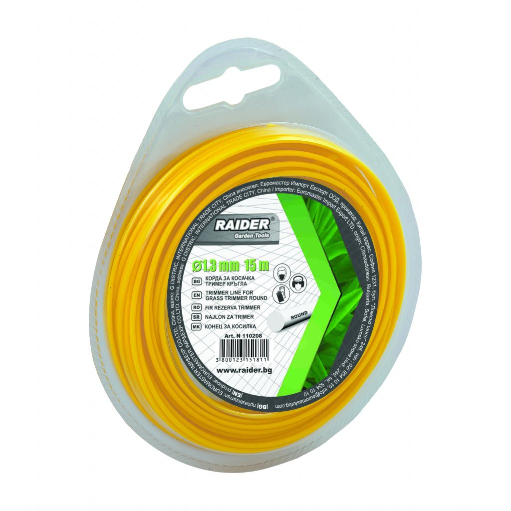 RAIDER Rezerva fir trimmer 1.65mm x 15m Construit din material durabil ce ii confera elasticitate o perioada lunga de timp Raider - scule electrice si unelte profesionale - BricoMart