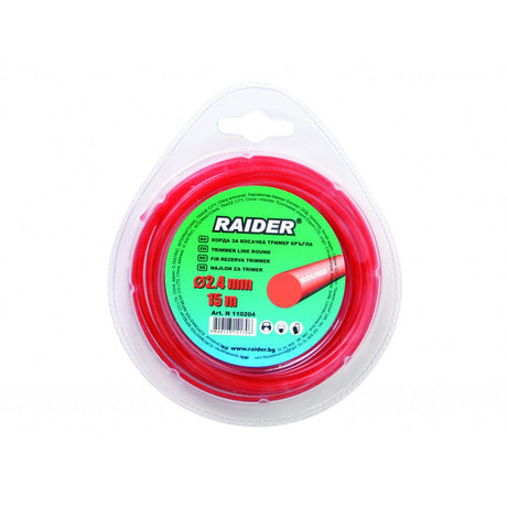 RAIDER Rezerva fir trimmer 2.40mm x 15m Construit din material durabil ce ii confera elasticitate o perioada lunga de timp Raider - scule electrice si unelte profesionale - BricoMart