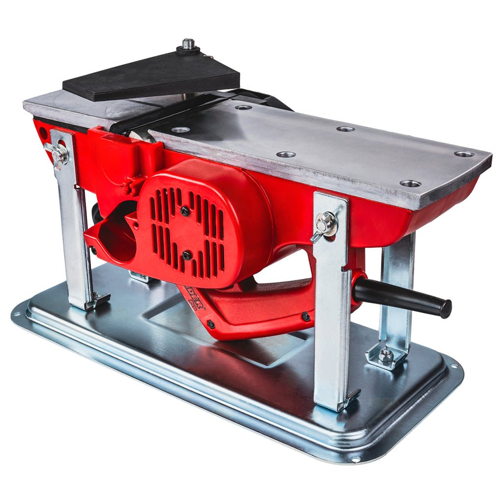 RAIDER Rindea electrica 900W 110х3mm cu stand RDP - EP18 Un motor puternic de 900 W asigură productivitate și eficiență ridicate atunci când se lucrează cu diferite tipuri de le Raider - scule electrice si unelte profesionale - BricoMart