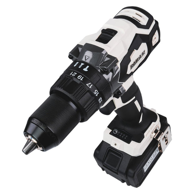 RAIDER Rotopercutor brushless 20V 2 vit 4Ah 155Nm cutie RDI - CDB03W Motorul fără perii oferă o durată de viață mai lungă a uneltei și necesită mai puțină întreținere comparativ cu motoarel Raider - scule electrice si unelte profesionale - BricoMart