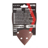 RAIDER Set 10 foi abrazive perforate Velcro 150х150x100 mm P 180 - Raider - scule electrice si unelte profesionale - BricoMart