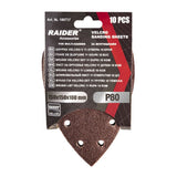 RAIDER Set 10 foi abrazive perforate Velcro 150х150x100 mm P 80 - Raider - scule electrice si unelte profesionale - BricoMart