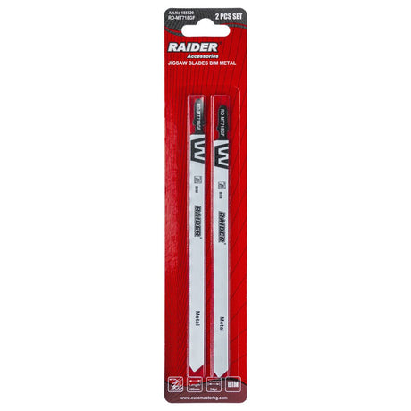 RAIDER Set 2 lame fierastrau pend. BIM metal 180mm 24TPI RD-MT718GF BIM (Bimetal) - cuțitul este fabricat din bimetal, care combină flexibilitatea oțelului elastic cu durabilitatea oțelulu Raider - scule electrice si unelte profesionale - BricoMart